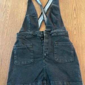 Free people denim skirt overalls